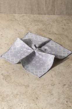 Pini Parma Light Blue Patterned Reversible Pocket Square - Made In Italy Shop