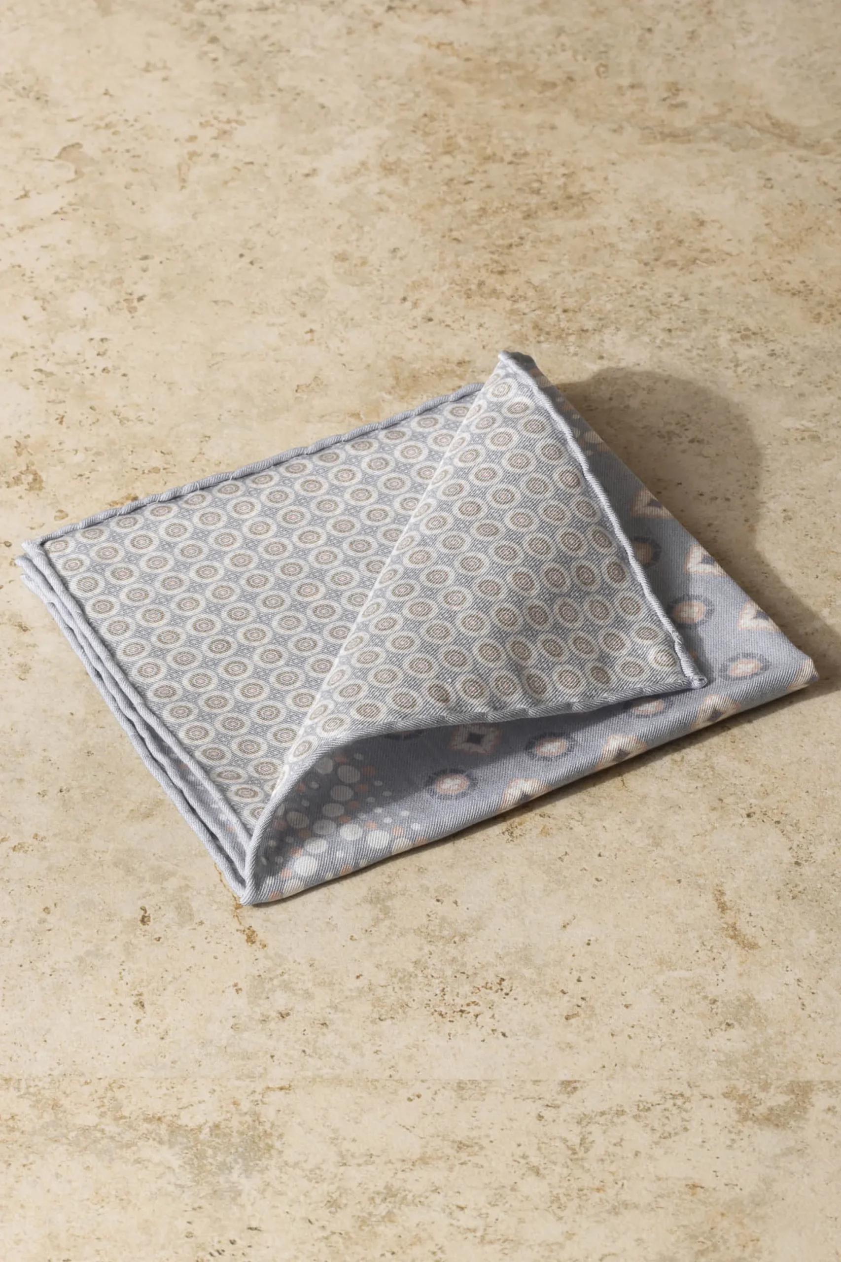 Pini Parma Light Blue Patterned Reversible Pocket Square - Made In Italy Shop