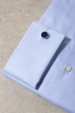 Pini Parma Light Blue Shirt With Double Cuff - Made In Italy Best