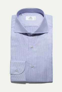 Pini Parma Light Blue Textured Shirt - Made In Italy Discount