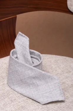 Pini Parma Light Grey Flannel Tie - Hand Made In Italy Best Sale