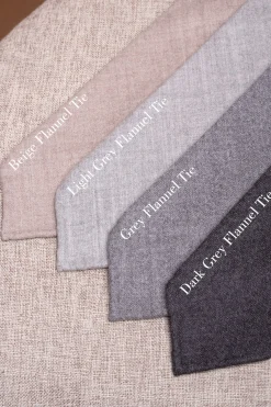Pini Parma Light Grey Flannel Tie - Hand Made In Italy Best Sale