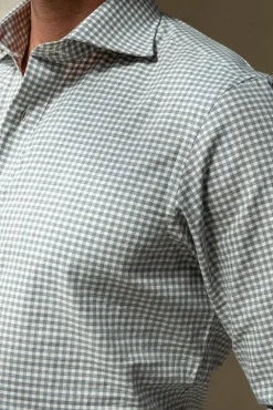 Pini Parma Light Grey Vichy Shirt - Made In Italy New