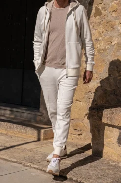 Pini Parma Off-White Leisure Zip Hoodie - Made In Italy Best