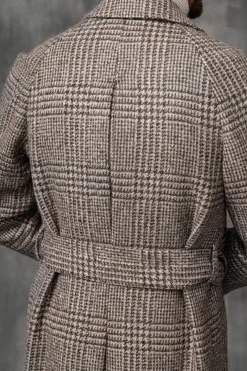 Pini Parma Prince Of Wales Alpaca Raglan Coat – Made In Italy Discount