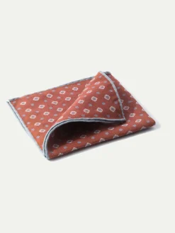 Pini Parma Red Fancy Pocket Square - Made In Italy Discount
