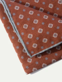 Pini Parma Red Fancy Pocket Square - Made In Italy Discount