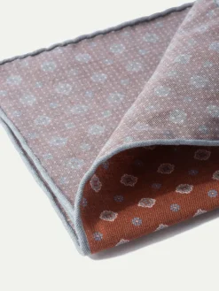 Pini Parma Red Fancy Pocket Square - Made In Italy Discount