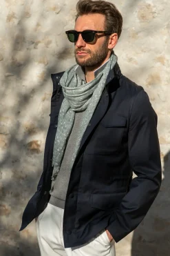 Pini Parma Sage Linen Scarf - Made In Italy Sale