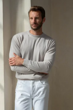 Pini Parma Sand Cashmere Round Neck – Made In Italy New