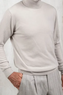 Pini Parma Sand Cashmere Turtleneck – Made In Italy Online