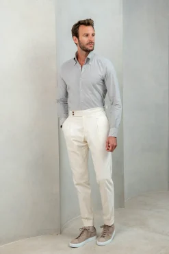 Pini Parma Stone Button Down Velvet Effect Shirt - Made In Italy Outlet