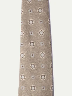 Pini Parma Taupe Fancy Tie - Made In Italy Cheap