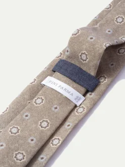 Pini Parma Taupe Fancy Tie - Made In Italy Cheap