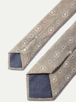 Pini Parma Taupe Fancy Tie - Made In Italy Cheap