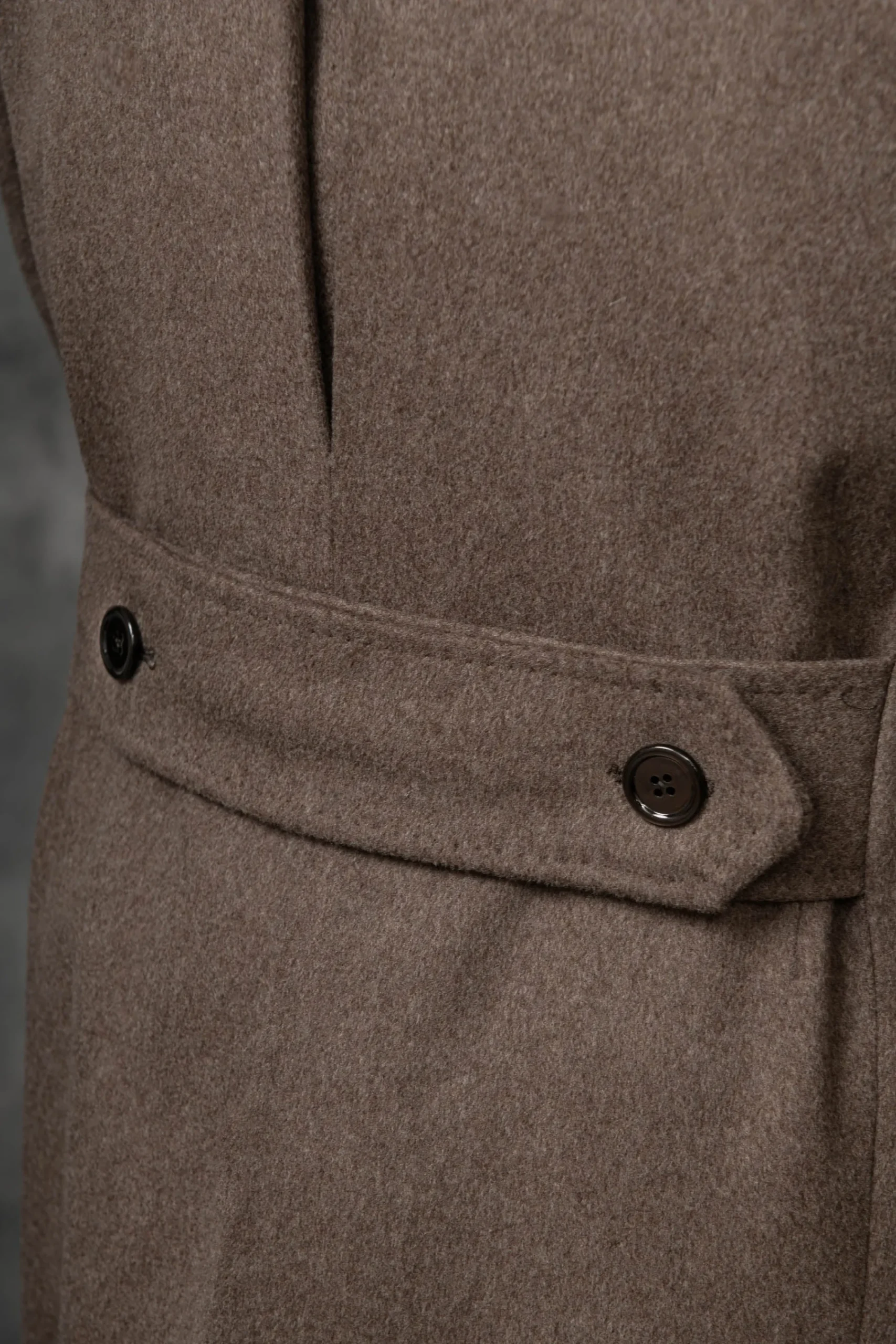 Pini Parma Taupe Polo Coat In Loro Piana Wool – Made In Italy Flash Sale