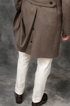 Pini Parma Taupe Polo Coat In Loro Piana Wool – Made In Italy Flash Sale
