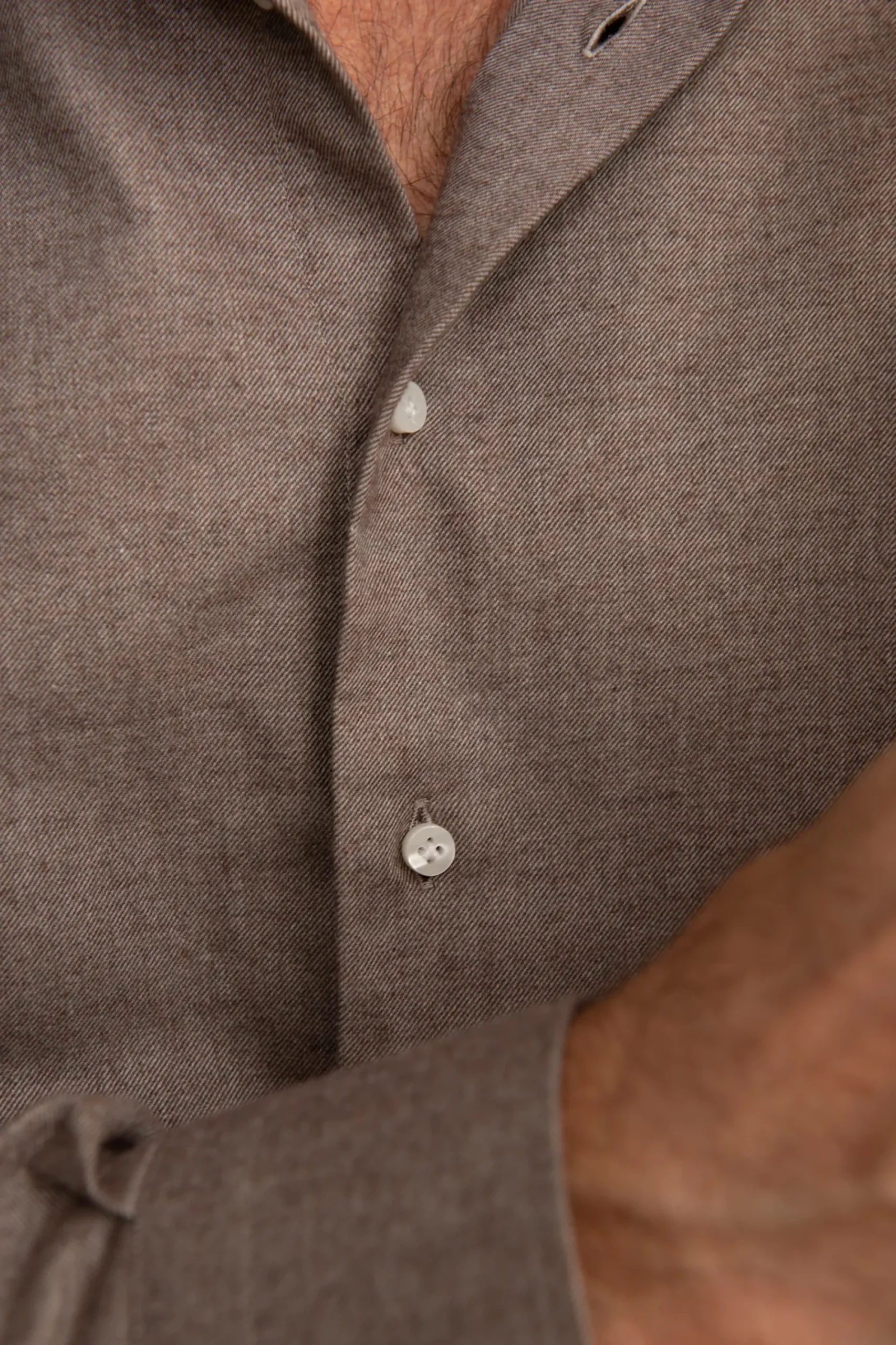 Pini Parma Taupe Shirt - Flannel Touch - Made In Italy Store