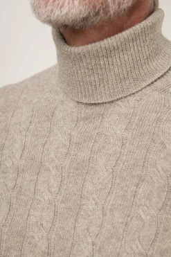 Pini Parma Taupe Turtleneck – Made In Italy New