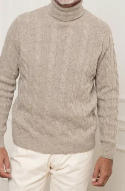 Pini Parma Taupe Turtleneck – Made In Italy New