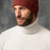 Pini Parma Terracotta Cashmere Rib Knit Beanie - Made In Italy Hot