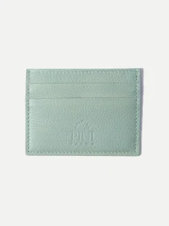 Pini Parma Verde Acqua Leather Card Holder - Made In Italy Clearance