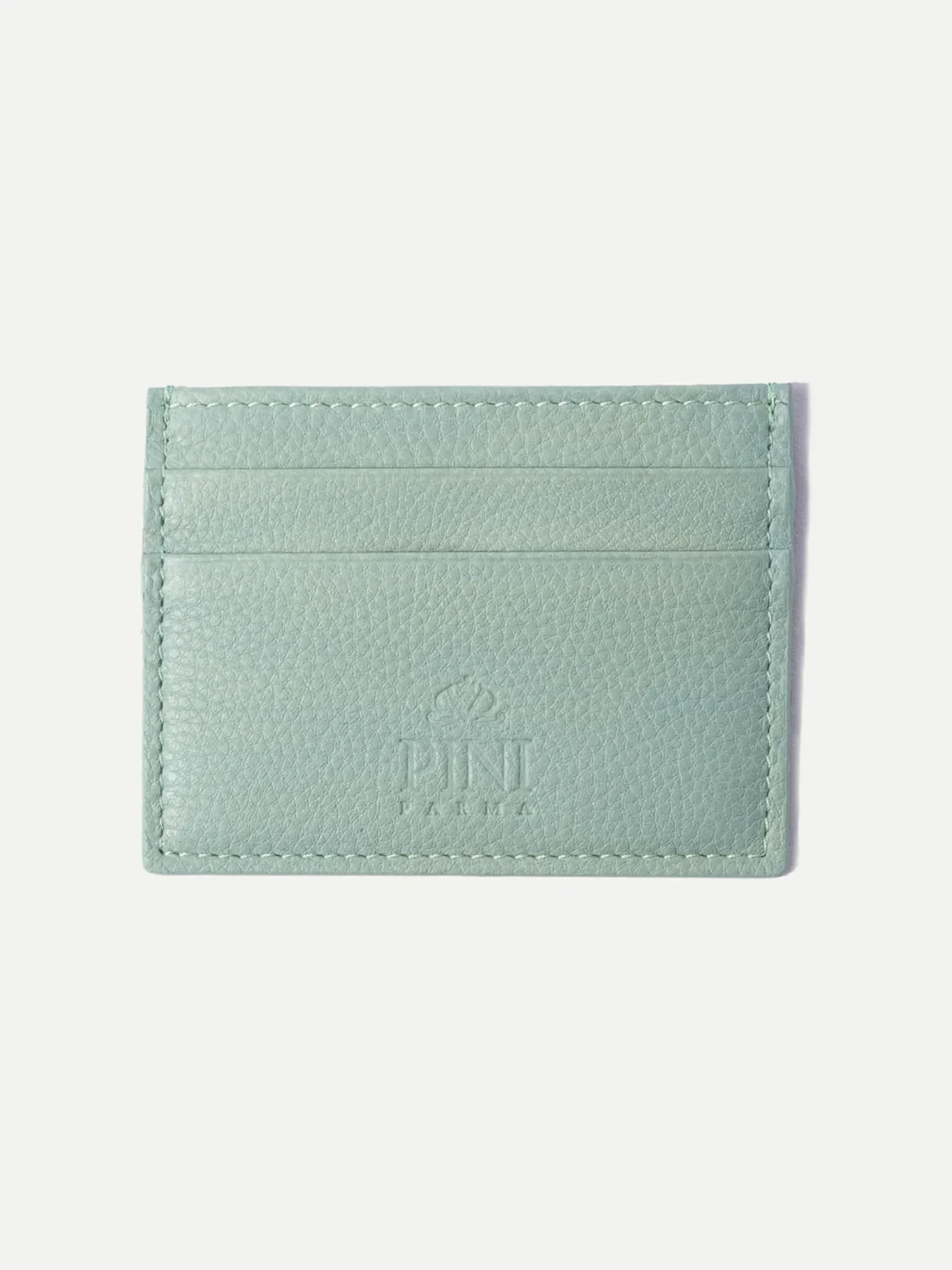 Pini Parma Verde Acqua Leather Card Holder - Made In Italy Clearance