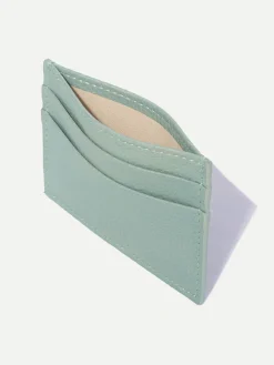 Pini Parma Verde Acqua Leather Card Holder - Made In Italy Clearance