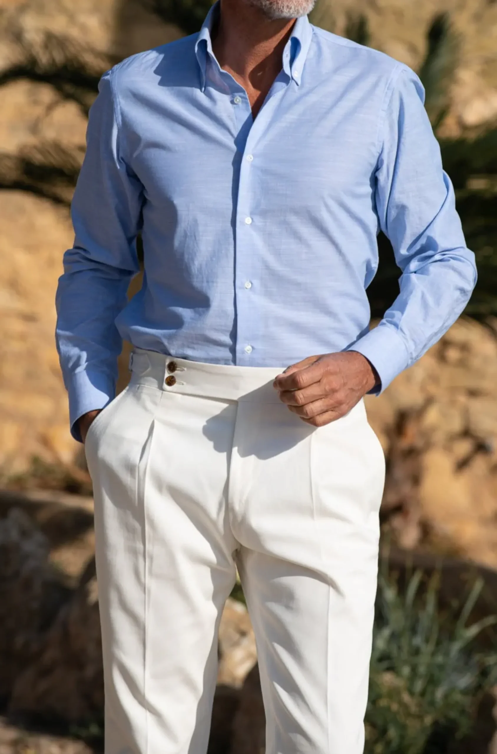 Pini Parma White Cotton Trousers "Soragna Capsule Collection" - Made In Italy Clearance