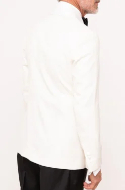 Pini Parma White Double Breasted Tuxedo Jacket - Made In Italy Best Sale