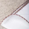 Pini Parma White Linen Pocket Square With Beige And Red Edges - Made In Italy Fashion