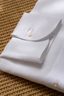 Pini Parma White Linen Shirt - Made In Italy Fashion