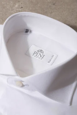 Pini Parma White Shirt With Double Cuff - Made In Italy Clearance