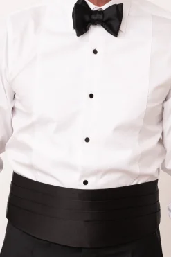 Pini Parma White Tuxedo Pique Bib Front Shirt - Made In Italy Store