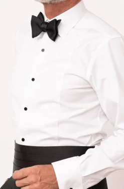 Pini Parma White Tuxedo Pique Bib Front Shirt - Made In Italy Store